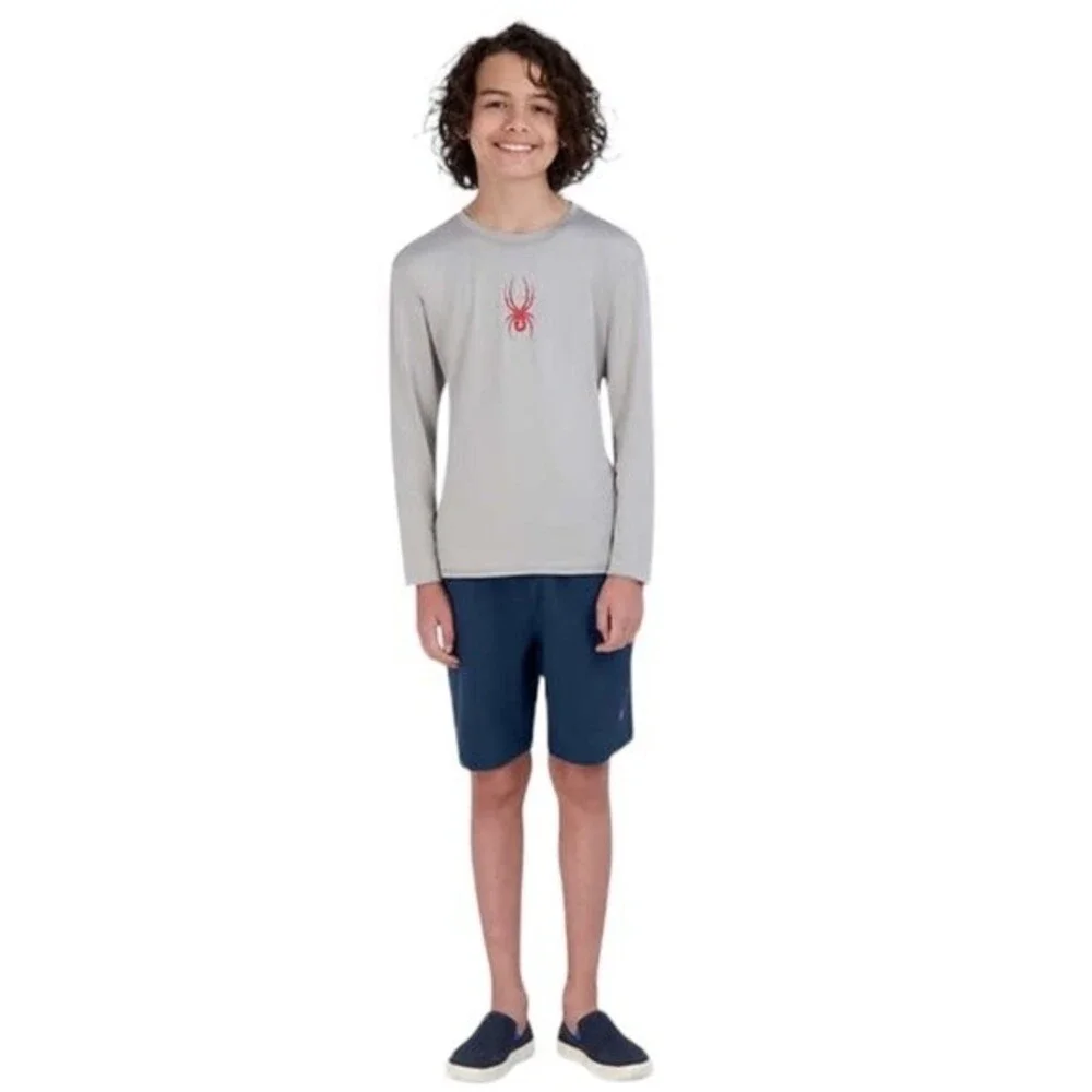 Swim Trunks Boys L Gray Spyder Youth 2-piece Swim Shorts UPF 30 Swim Shirt Sh